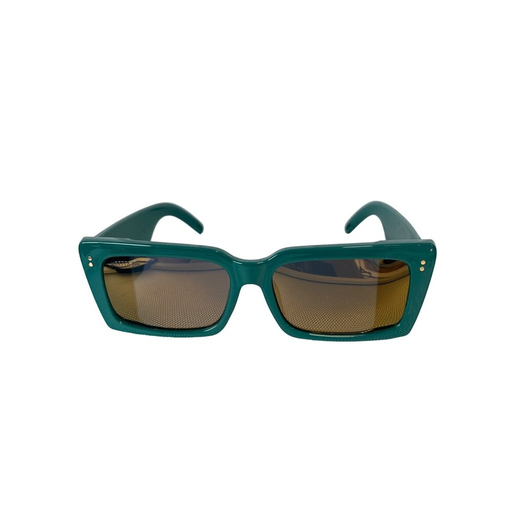 Kreedom Square Sunglasses UV Protection Retro Design Green Fashion Eyewear Chic